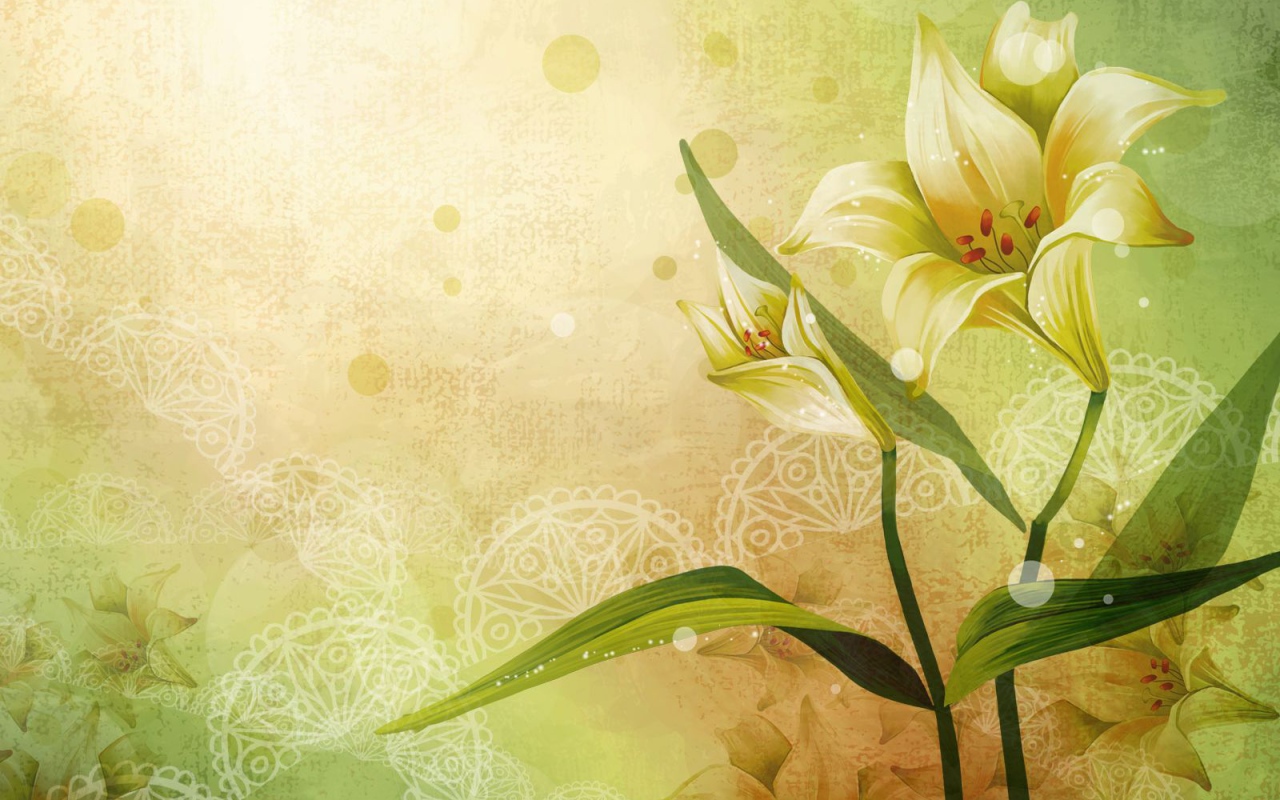 Рисованная лилия