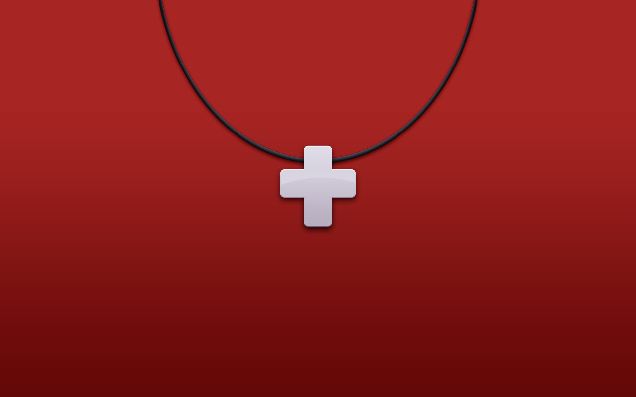Белый крест на красном фоне