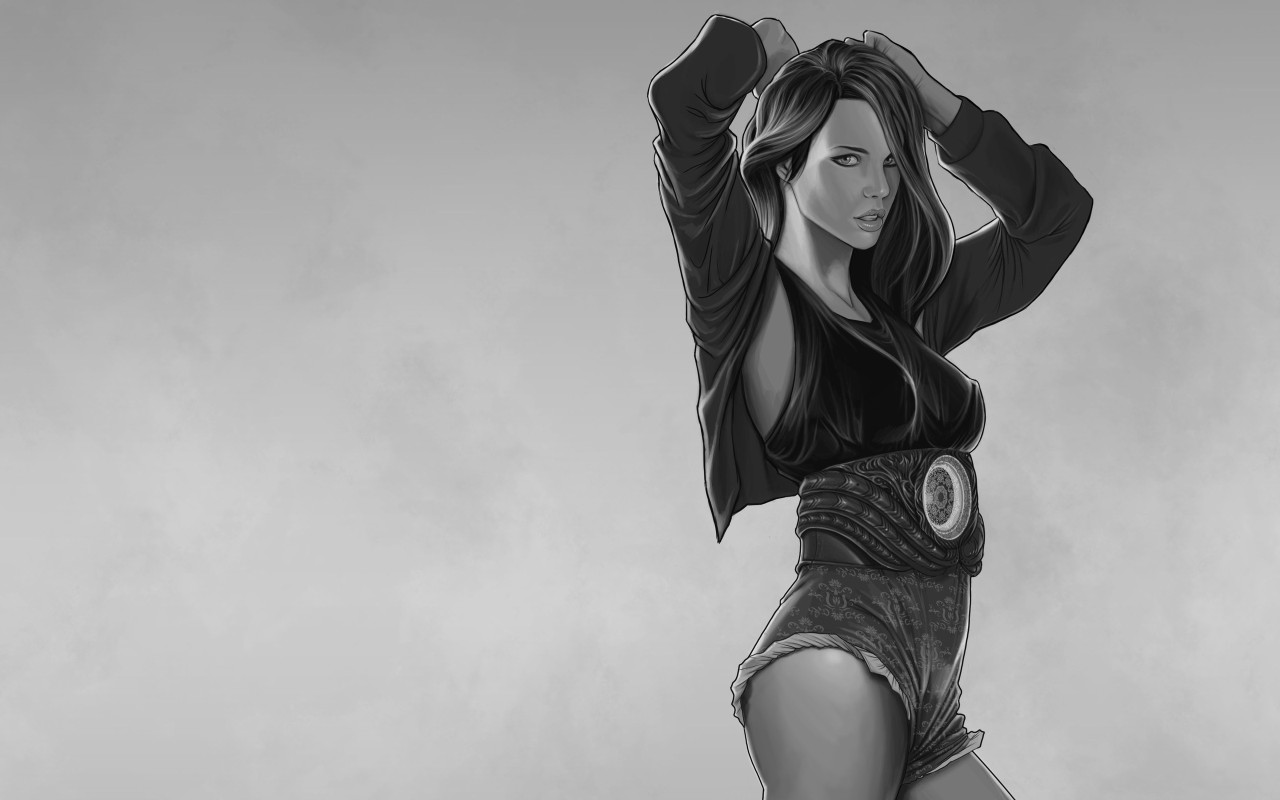 Черно белая красотка