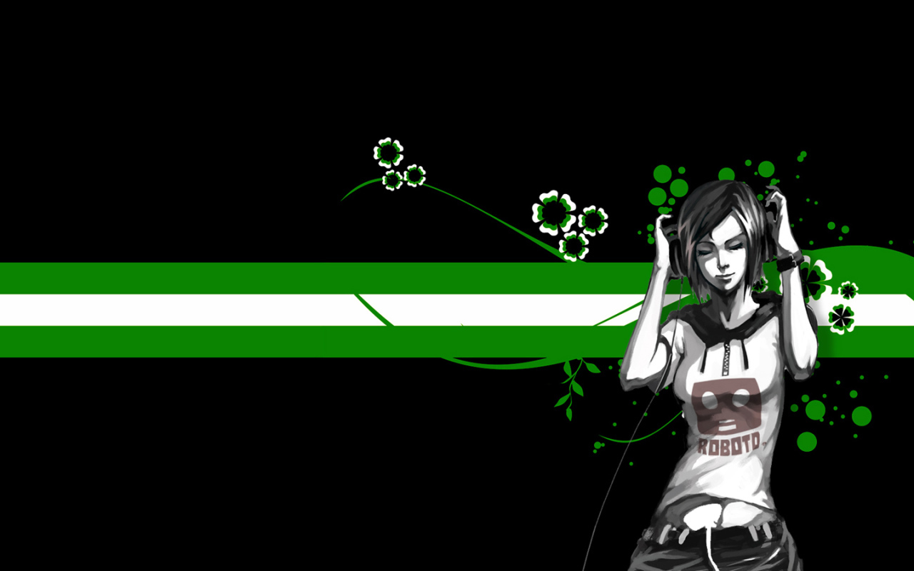 Девушка и наушники