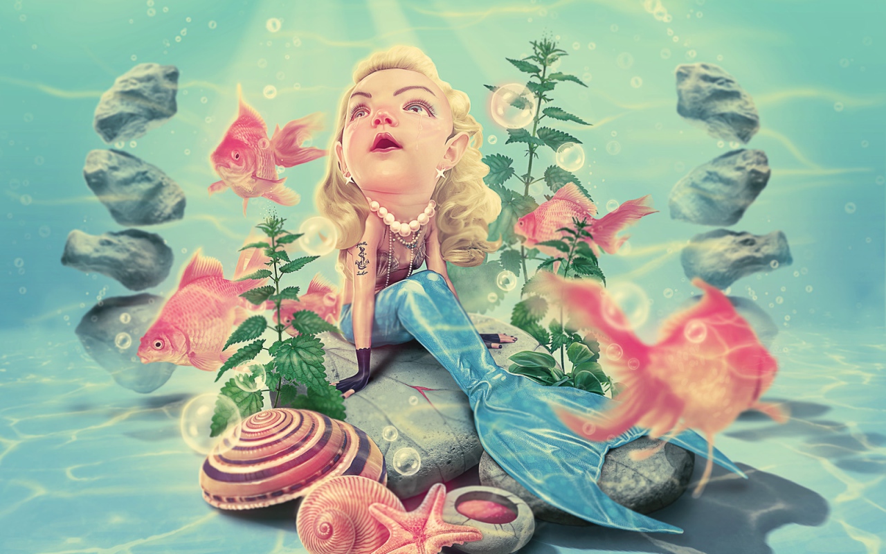 Русалочка на дне