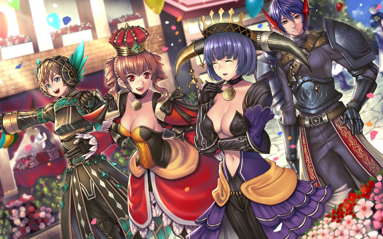 Лепестки цветков на девочеках аниме