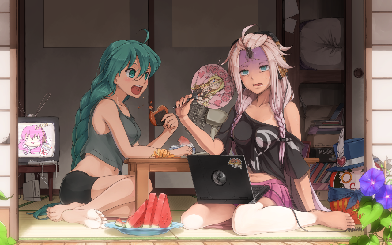 Аниме девочки с ноутбуком