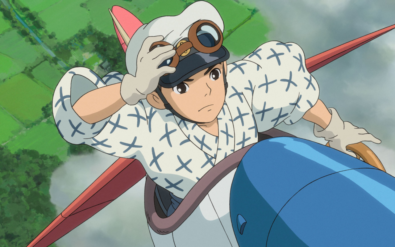 Аниме мультфильм Миядзаки, мальчик пилот