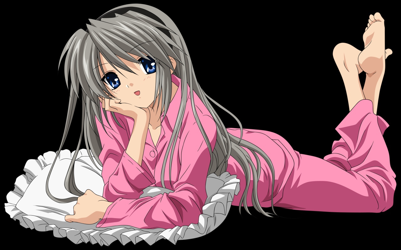 Аниме девочка на подушке