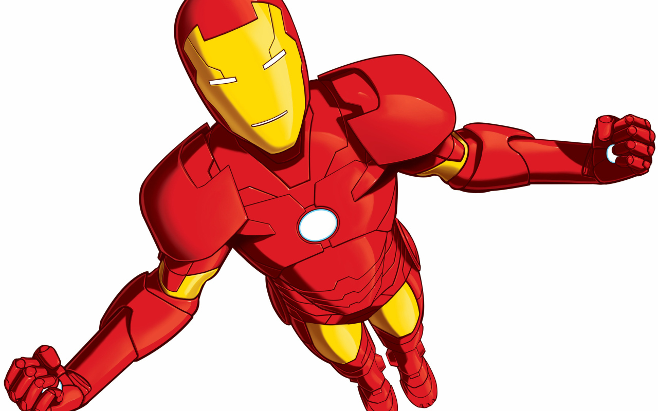 Железный человек на белом фоне