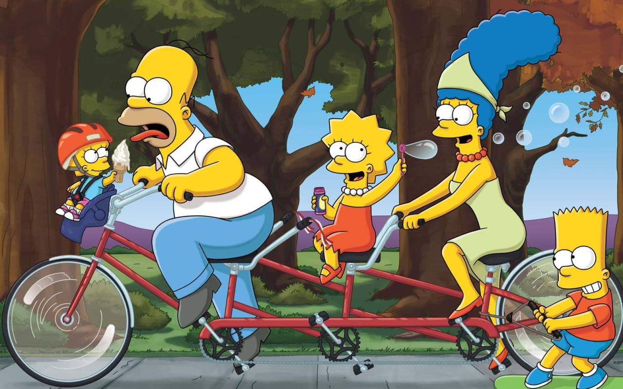 The Simpsons on the bike