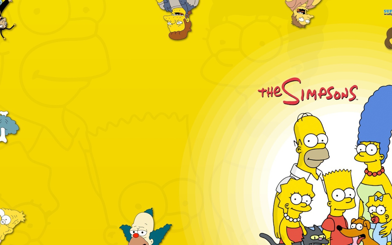 Симпсоны на желтом фоне