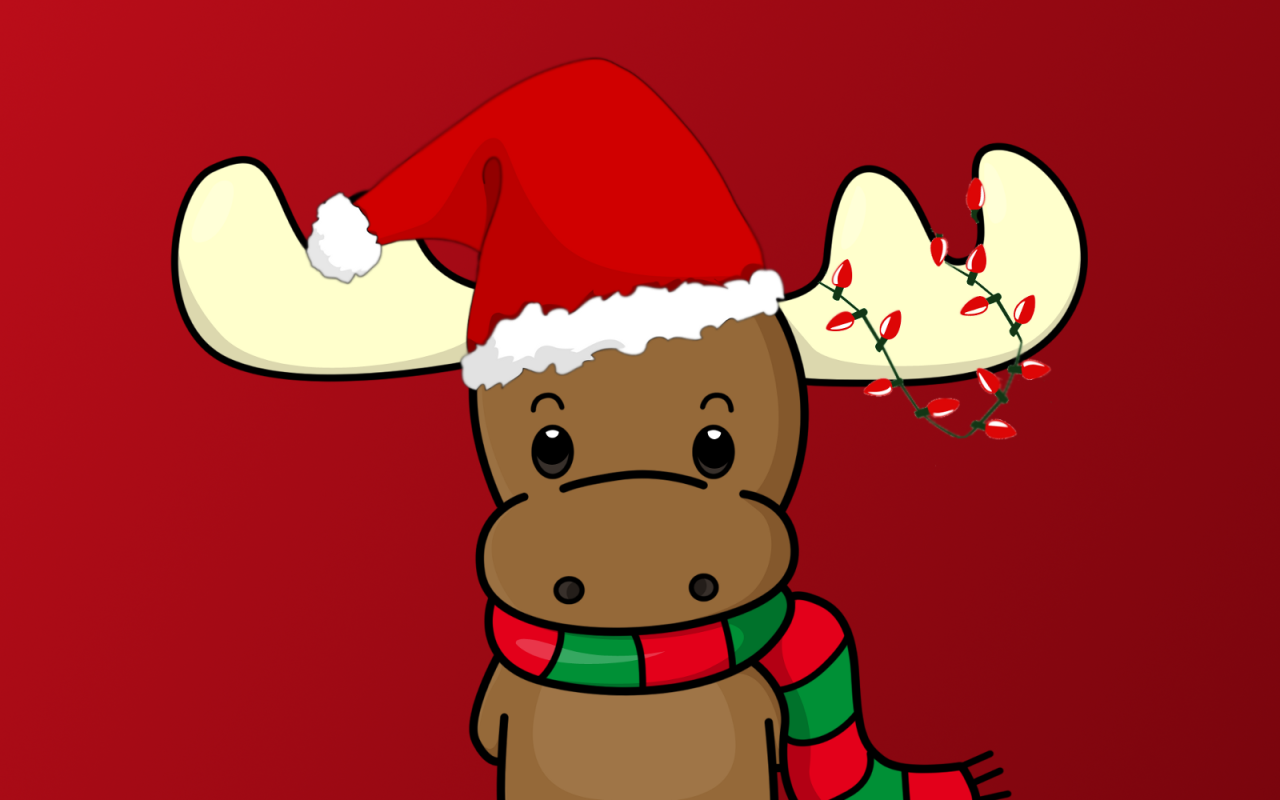 Грустный олень на рождество