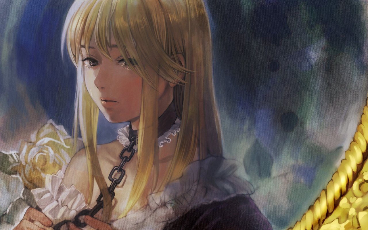 Девушка с цепью на шее