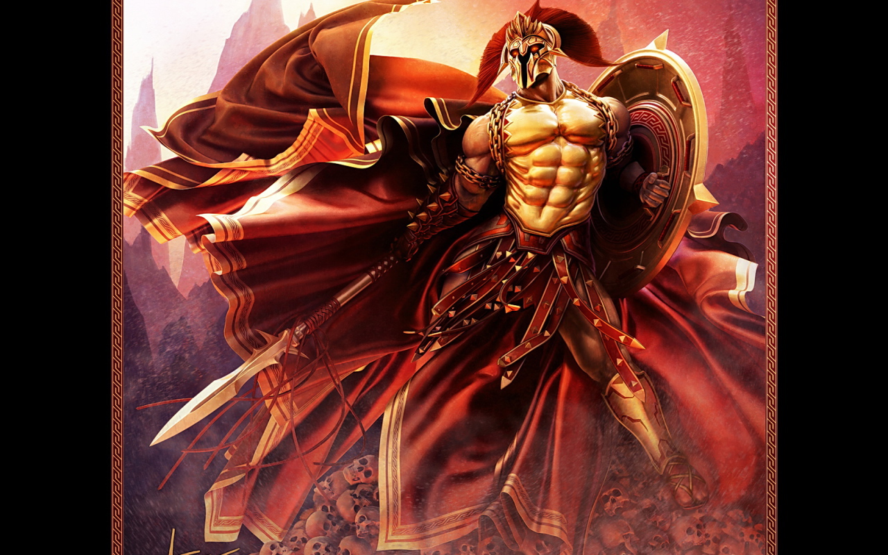 Воин на горе из черепов