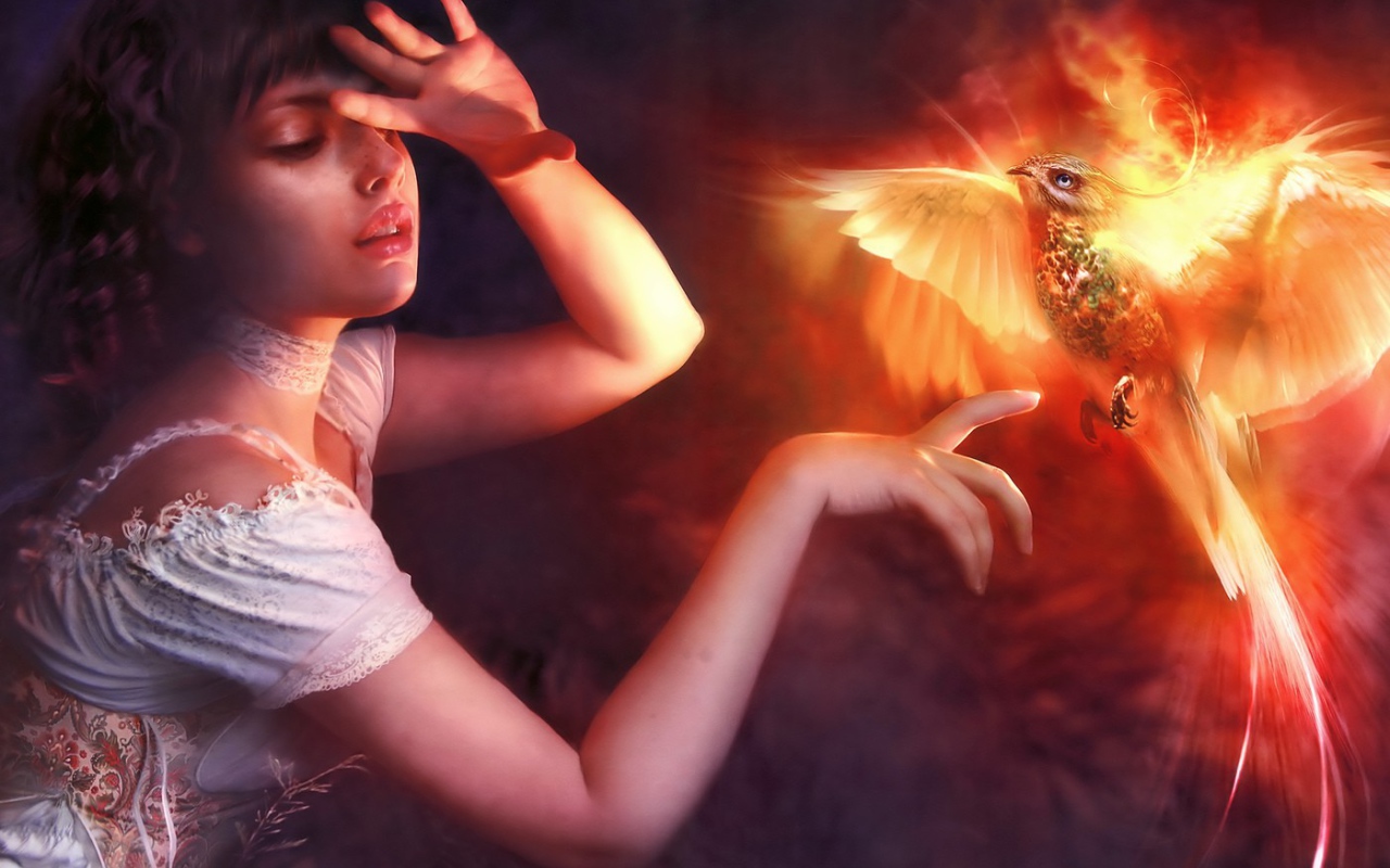 Девушка с огненной птицей
