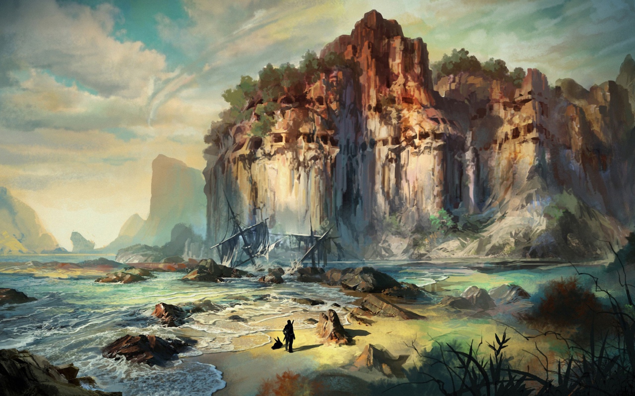 Одинокий человек у моря