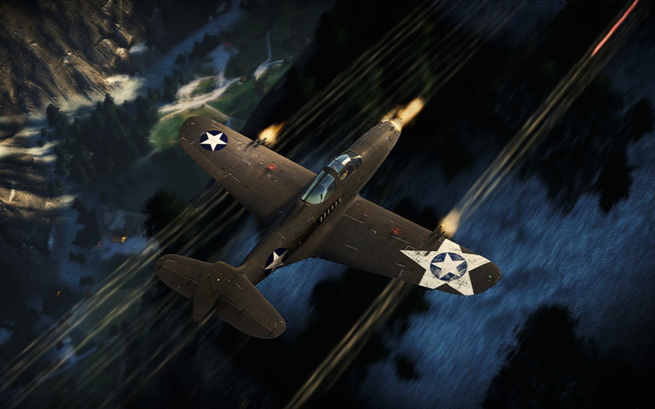 War Thunder американский истребитель в бою
