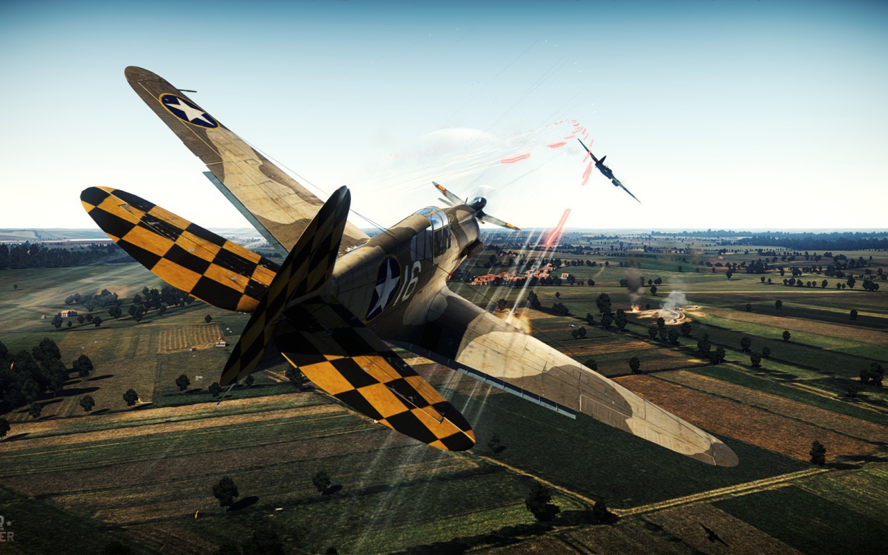 War Thunder американский самолет в бою