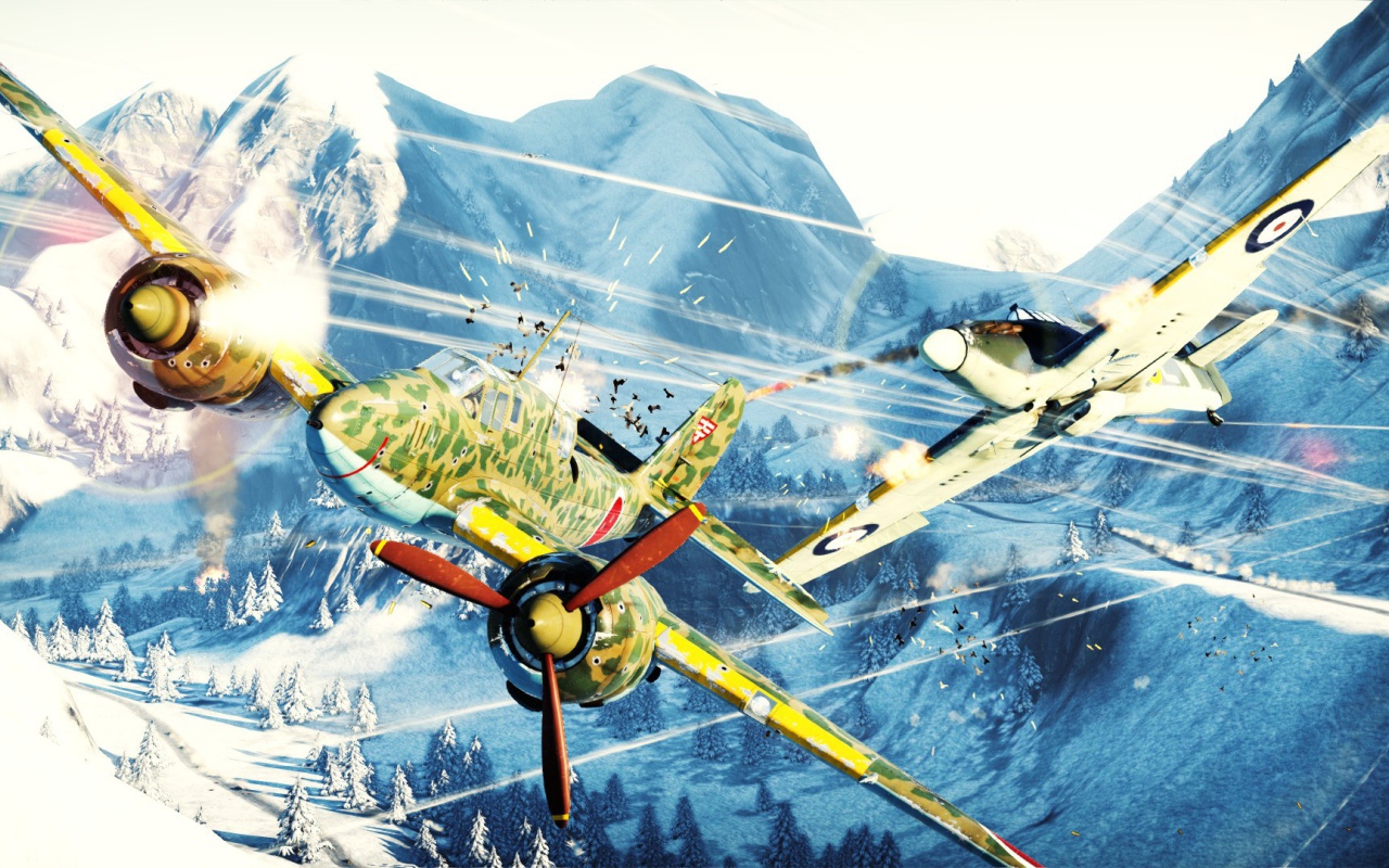 War Thunder два самолета в бою