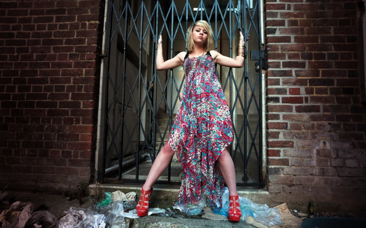 Блондинка у ворот