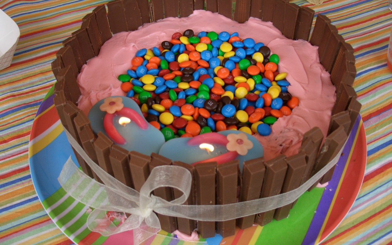 Торт с конфетами на день рождения