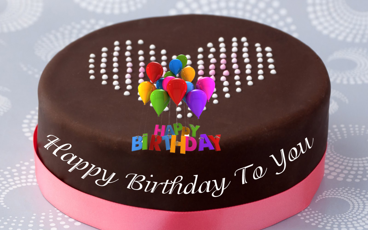 Поздравление на день рождения тортом и шарами