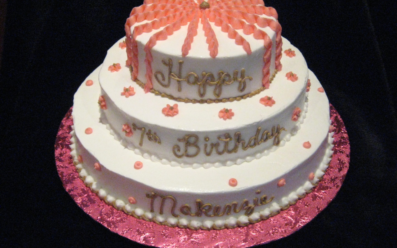 Delicious Birthday cake on black background