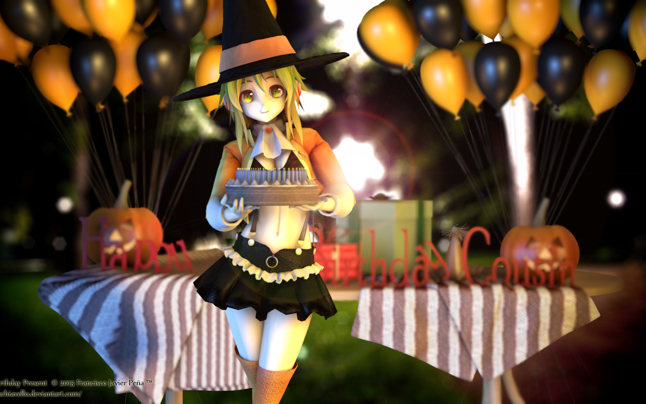 Девочка с тортом на день рождения