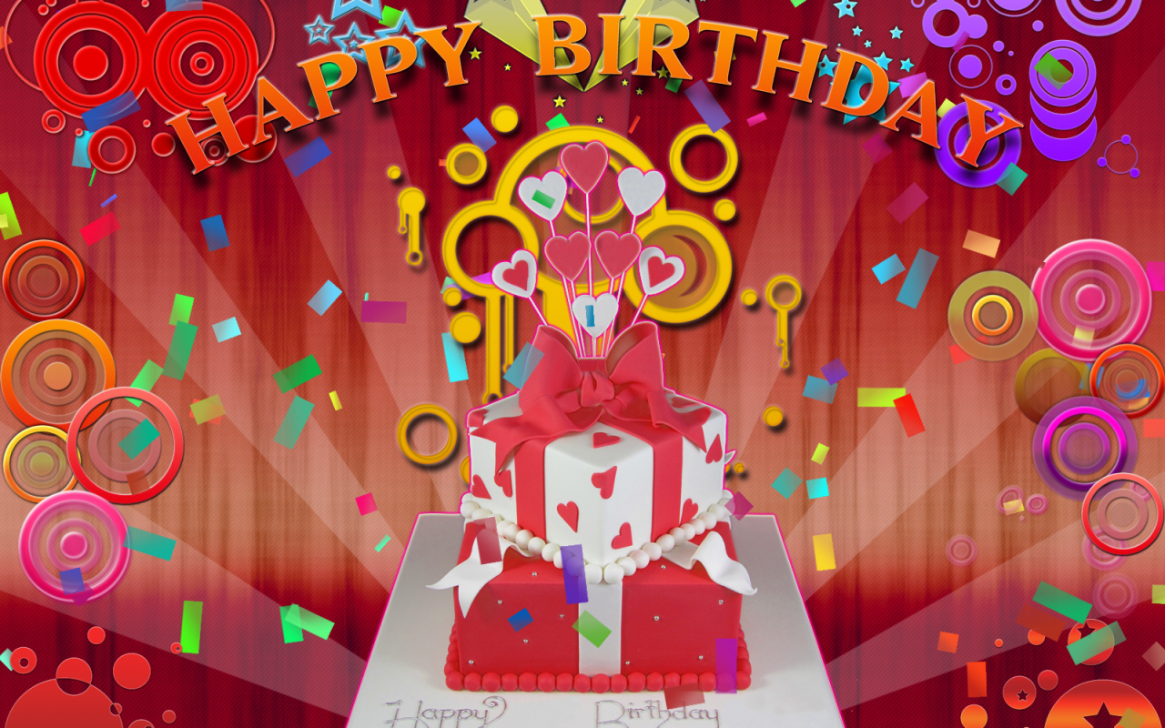 Разноцветная красивая картинка на день рождения