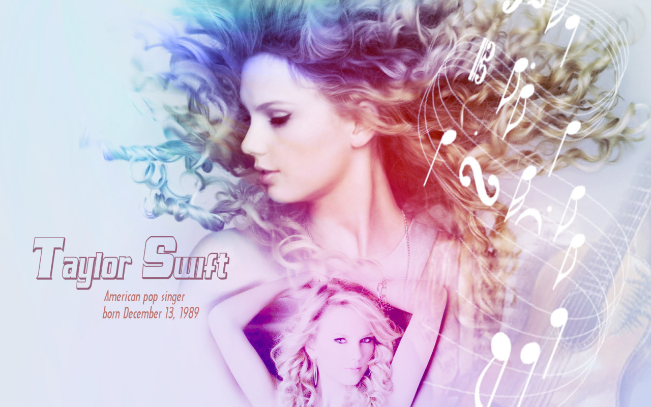 Taylor Swift в окружении музыки