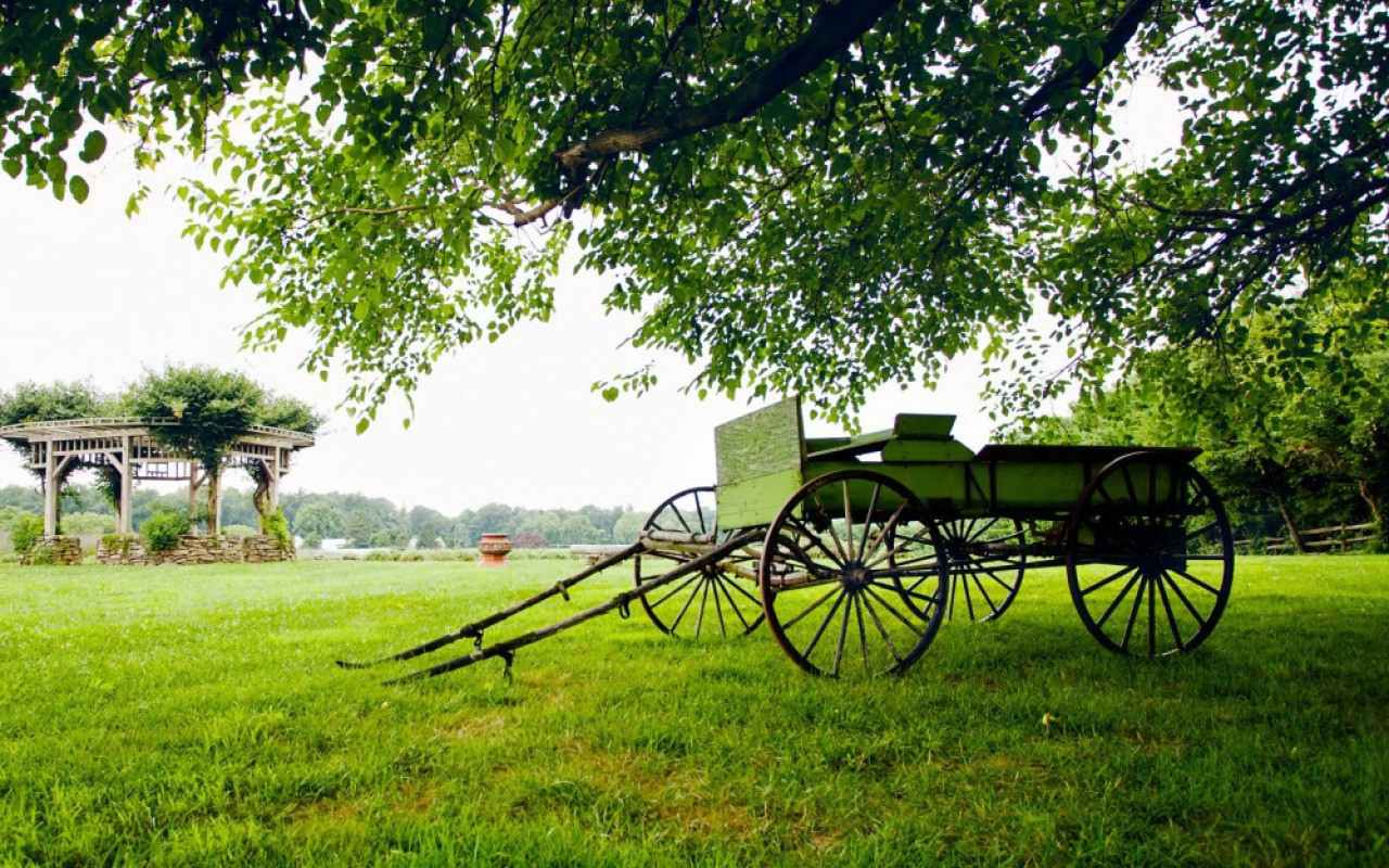 Пейзаж с телегой