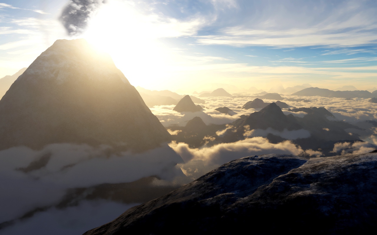 Вулкан в облаках