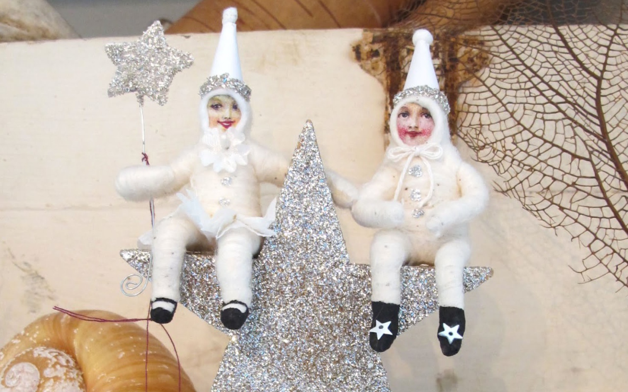 Елочные игрушки из ваты