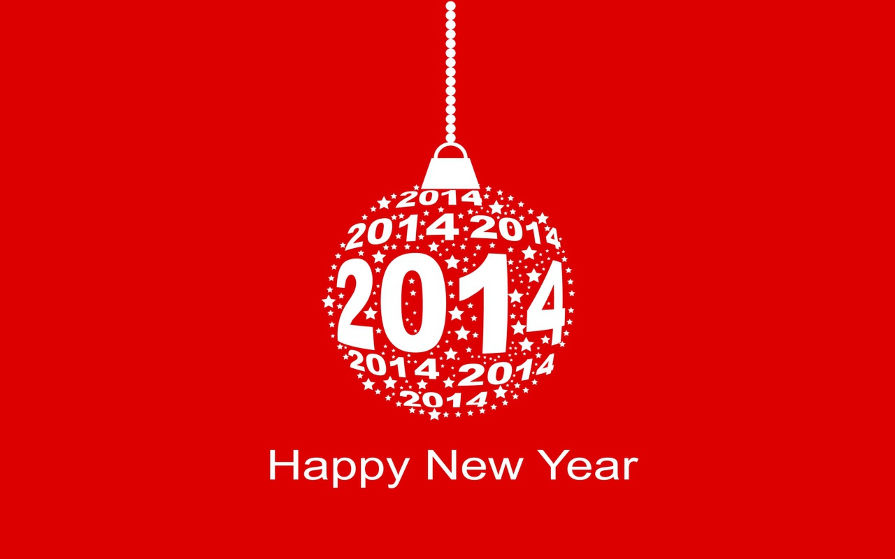Счастливого Нового Года, красно-белый рисунок