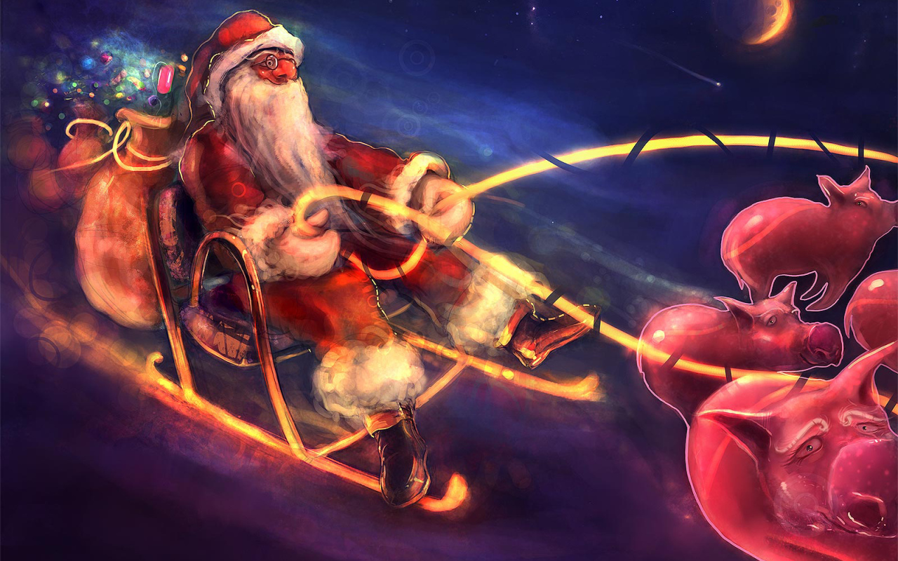 Дед мороз ночью