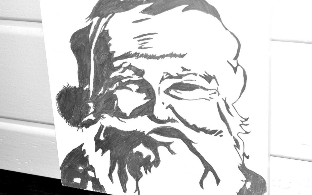 Дед мороз карандашом