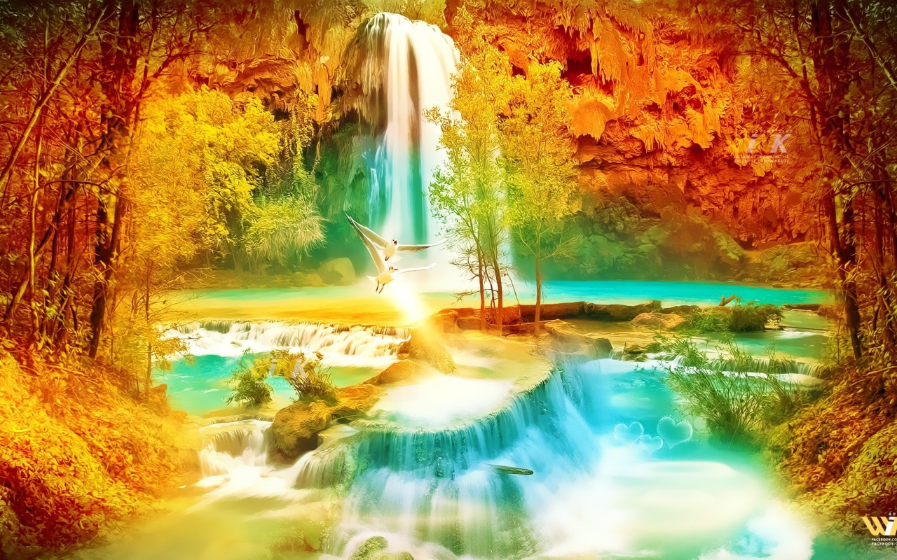 Экспозиция с водопадом