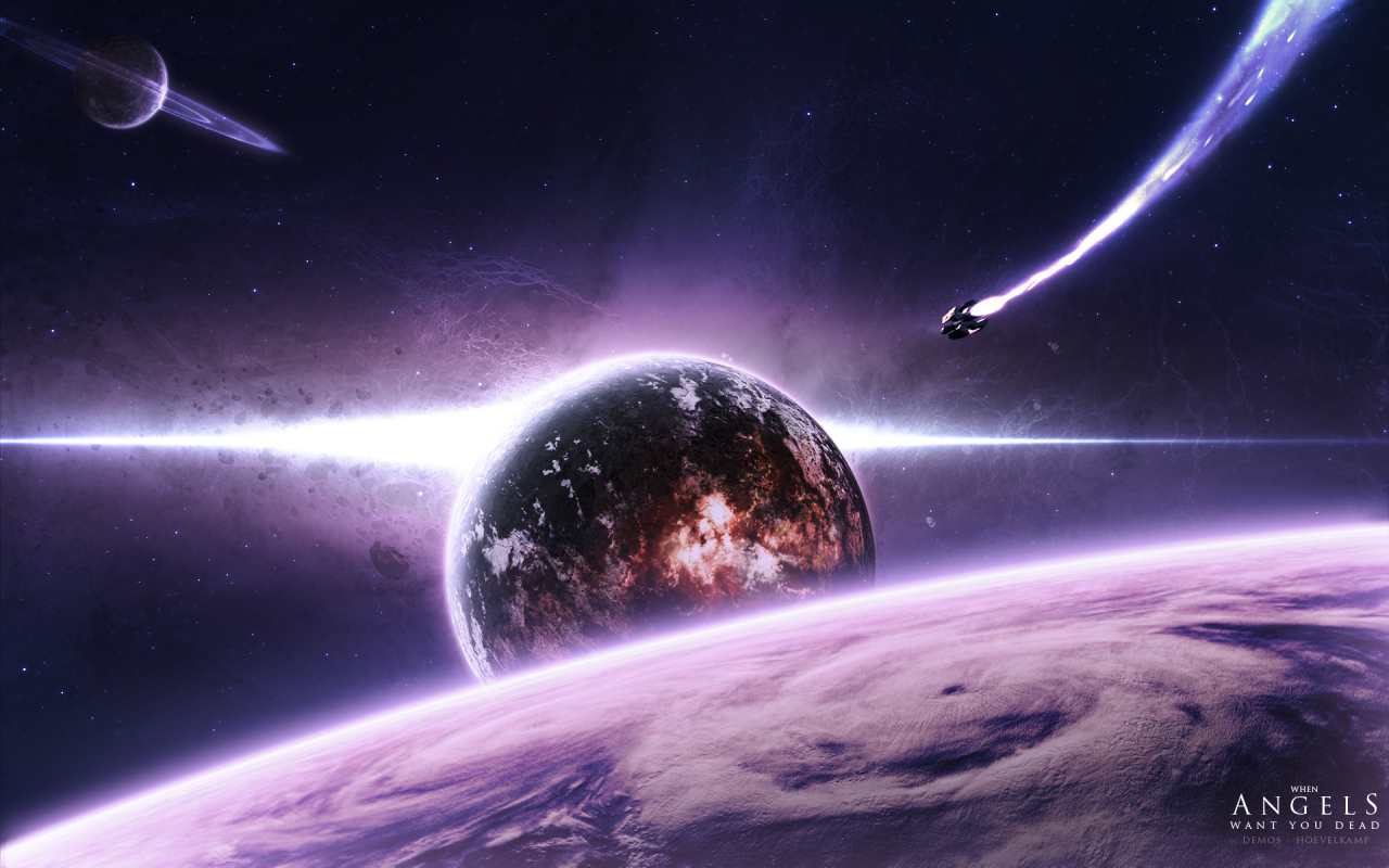 Космический корабль в полете