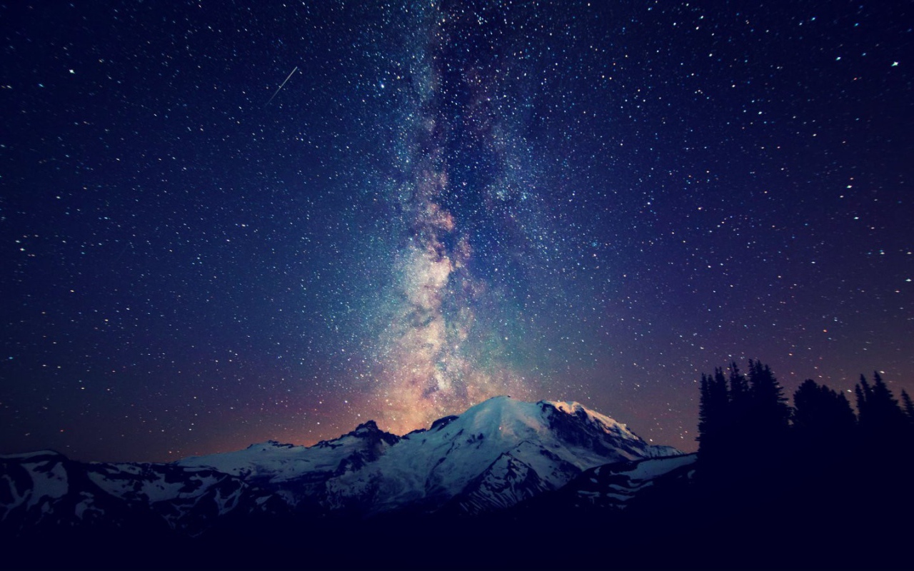 Млечный путь на ночном небе