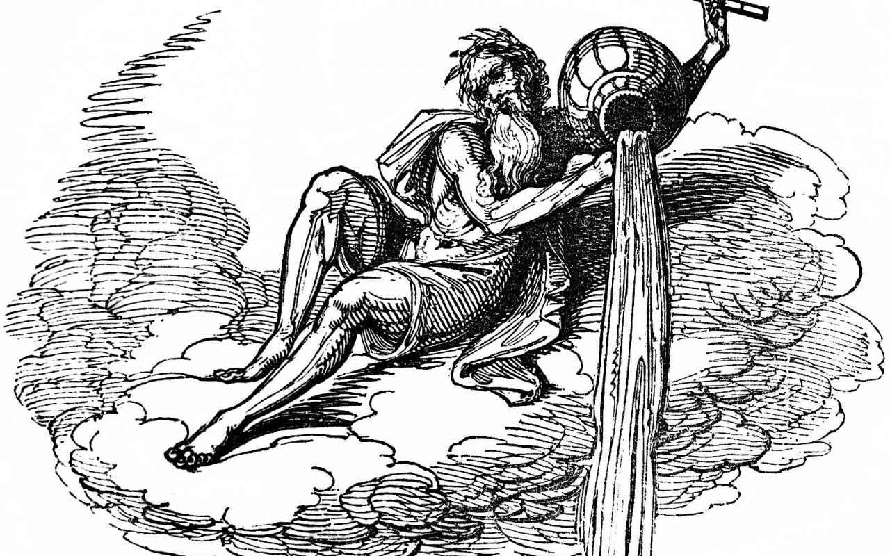 Водолей на белом фоне