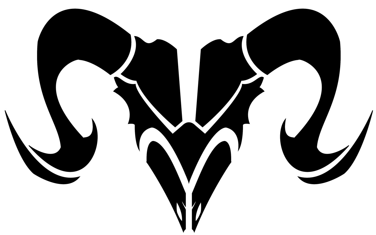 Овен, чёрно-белая картинка