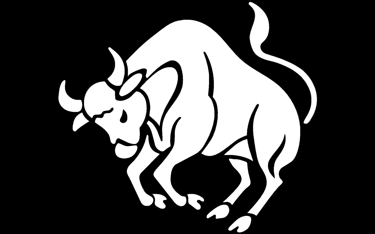 Телец на чёрном фоне