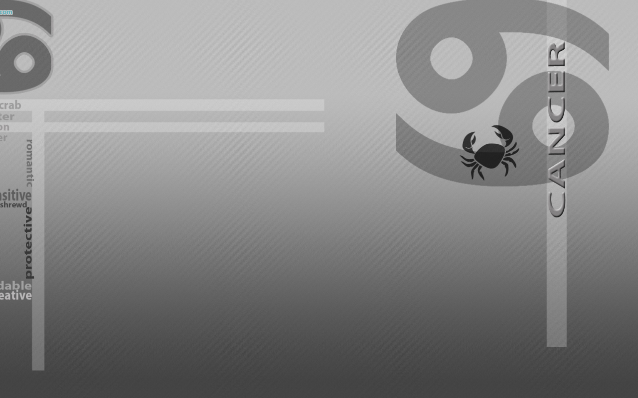 Знак зодиака рак, серый фон 