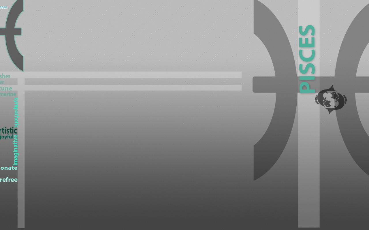 Знак зодиака рыбы, серый фон 