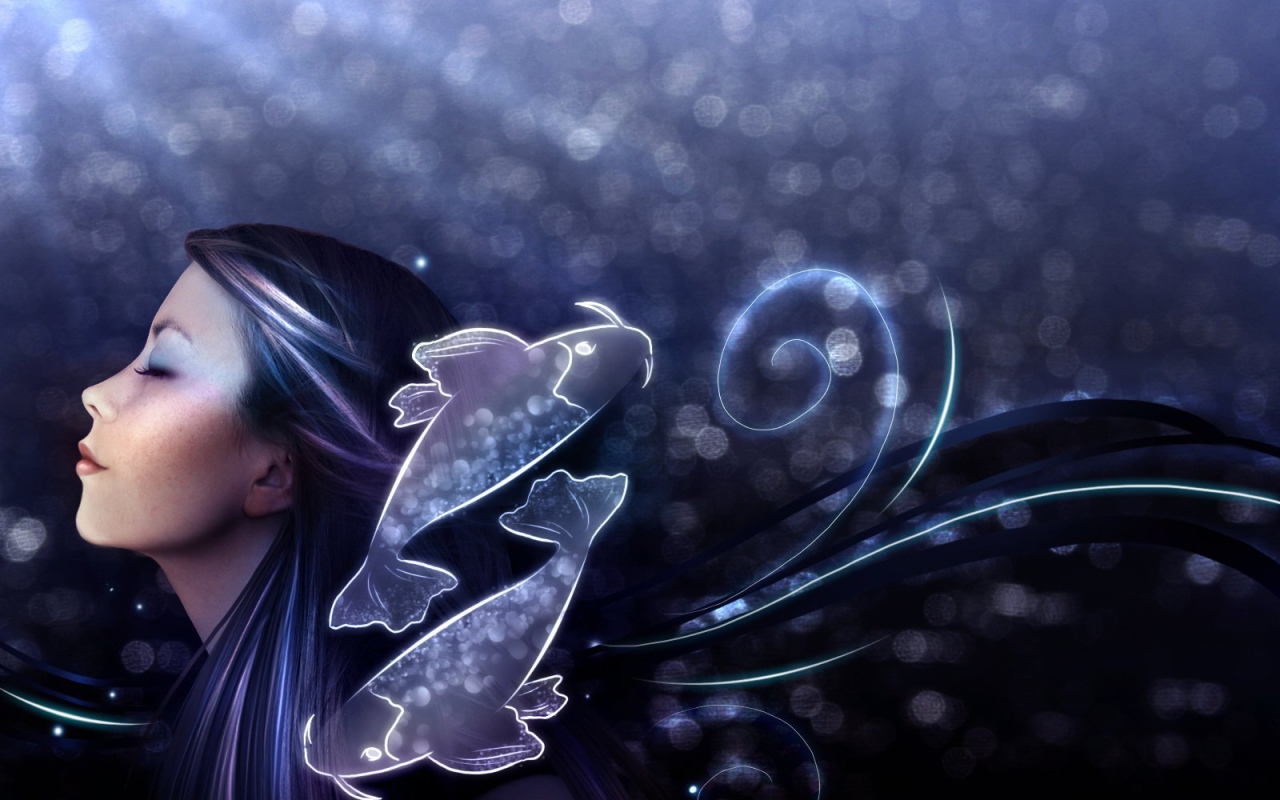 Девушка и знак зодиака рыбы