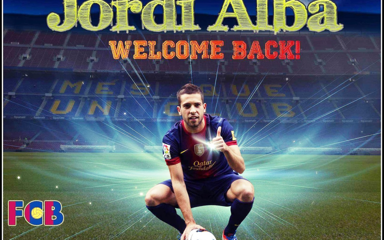 Барселона Хорди Альба на футбольном поле