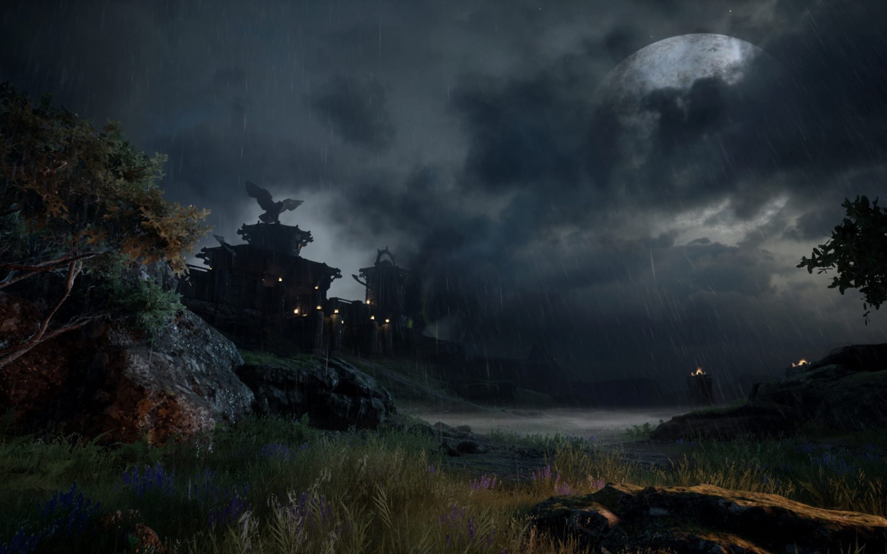 Dragon Age Inquisition: castle at night