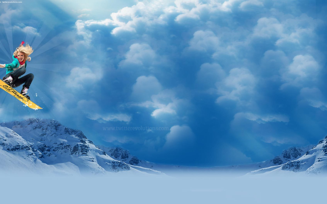 Девушка сноубордистка