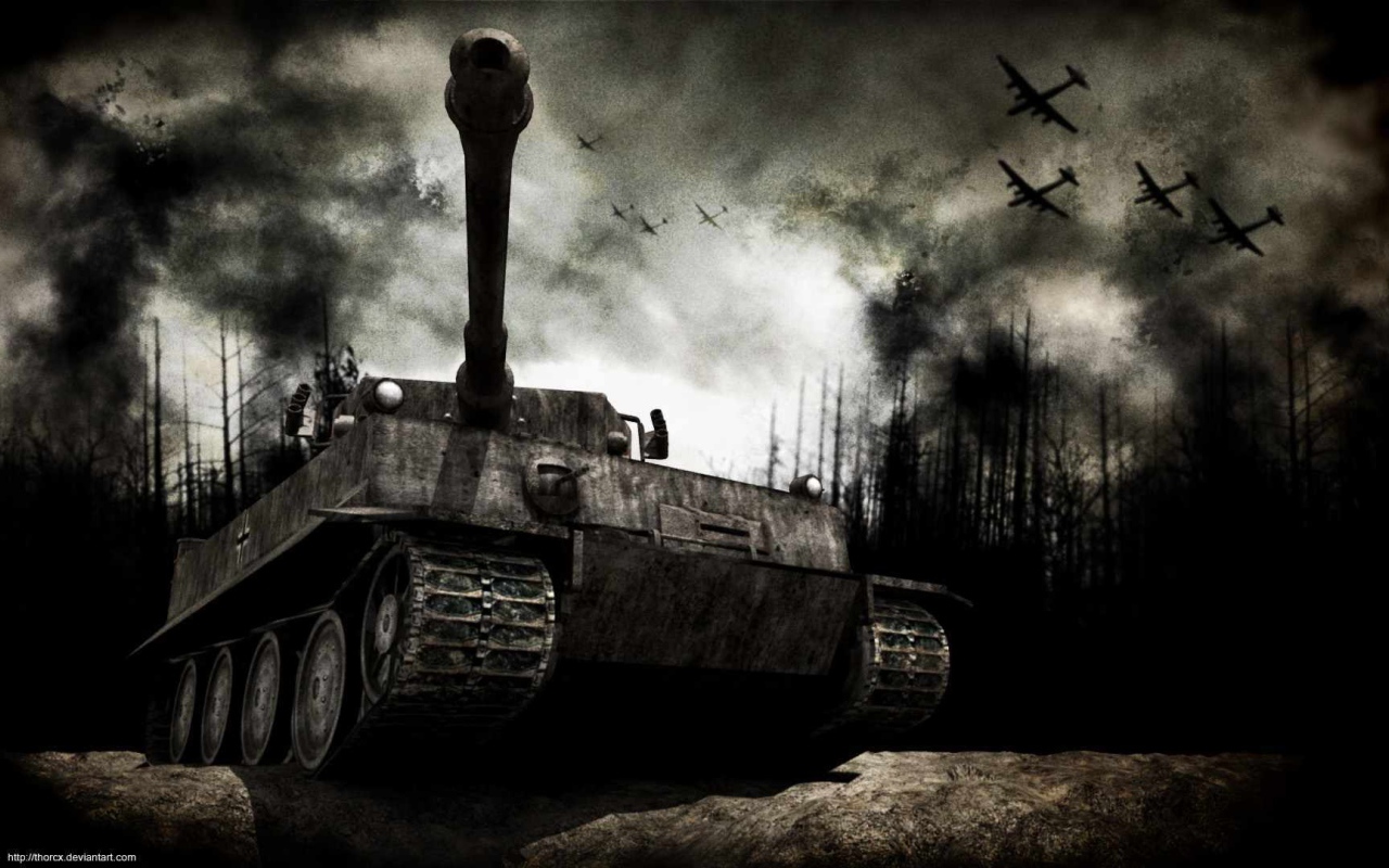 World of Tanks: танк в темном лесу