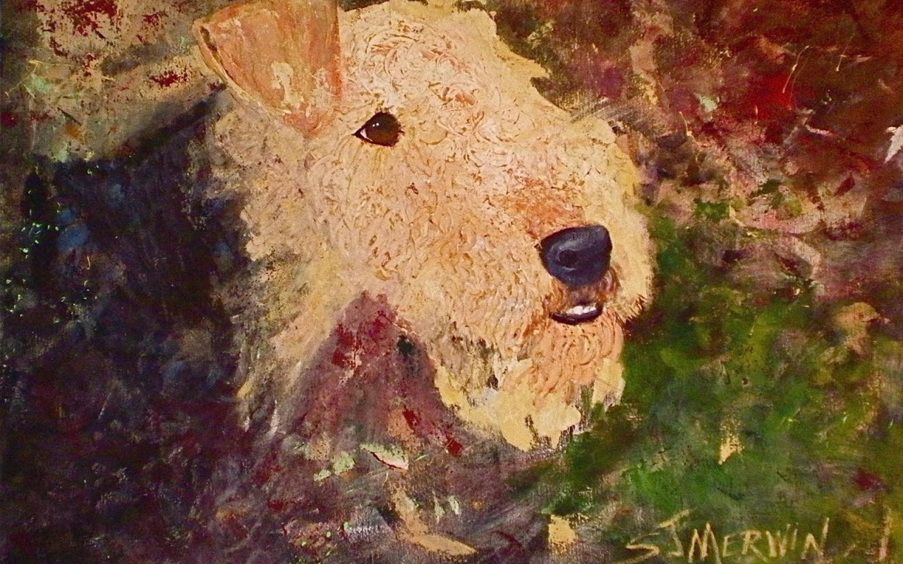 Рисунок собаки эрдельтерьера