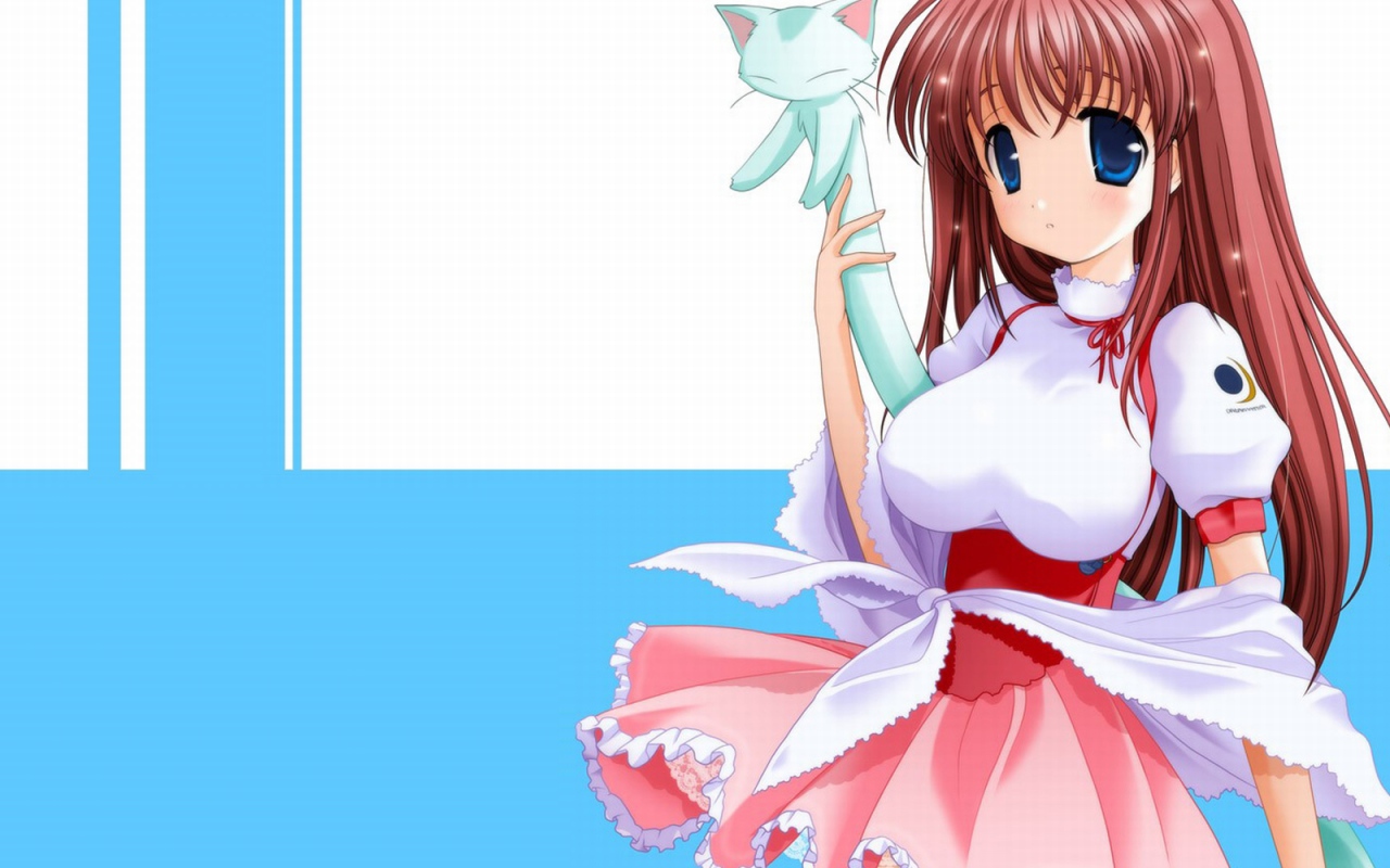 Аниме девочка с котом