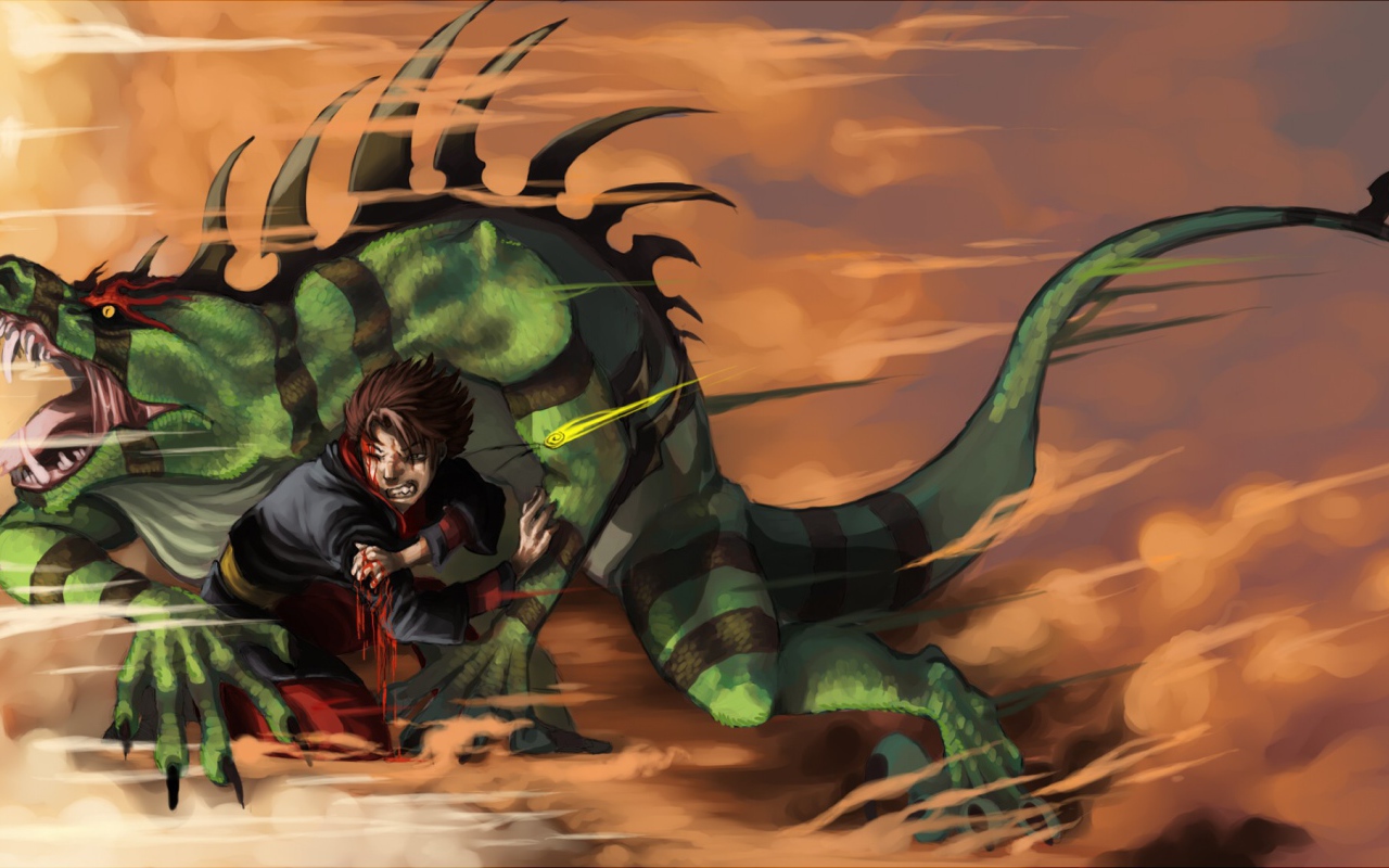 Борьба мальчика с зеленым драконом