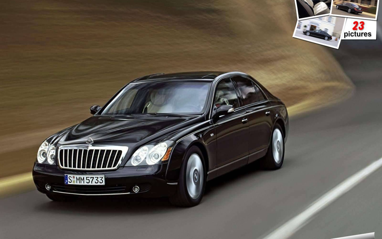 Автомобиль Maybach  57 на дороге